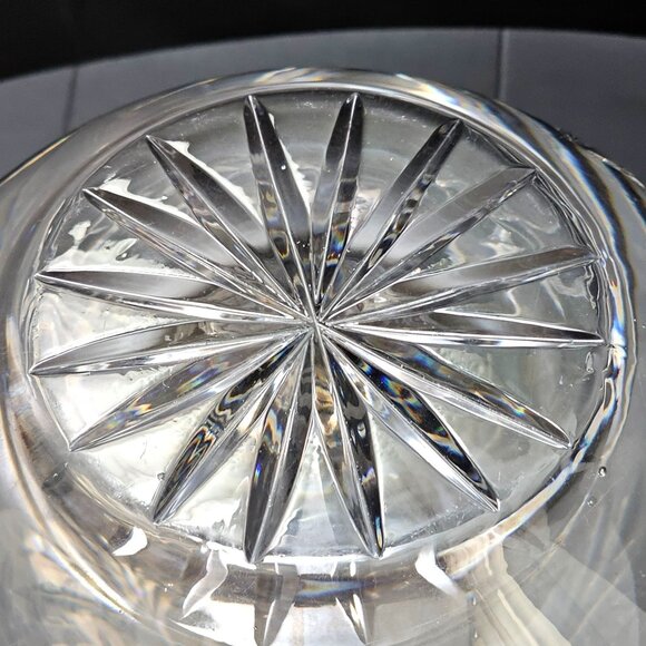 Hand Cut Lead Crystal Rose Bowl 6.5" large centerpiece vase Czech luxury home de - Picture 3 of 7